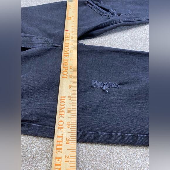 Abercrombie & Fitch the 90s relaxed jeans high rise womens 0/25xs black stretch - Picture 9 of 12